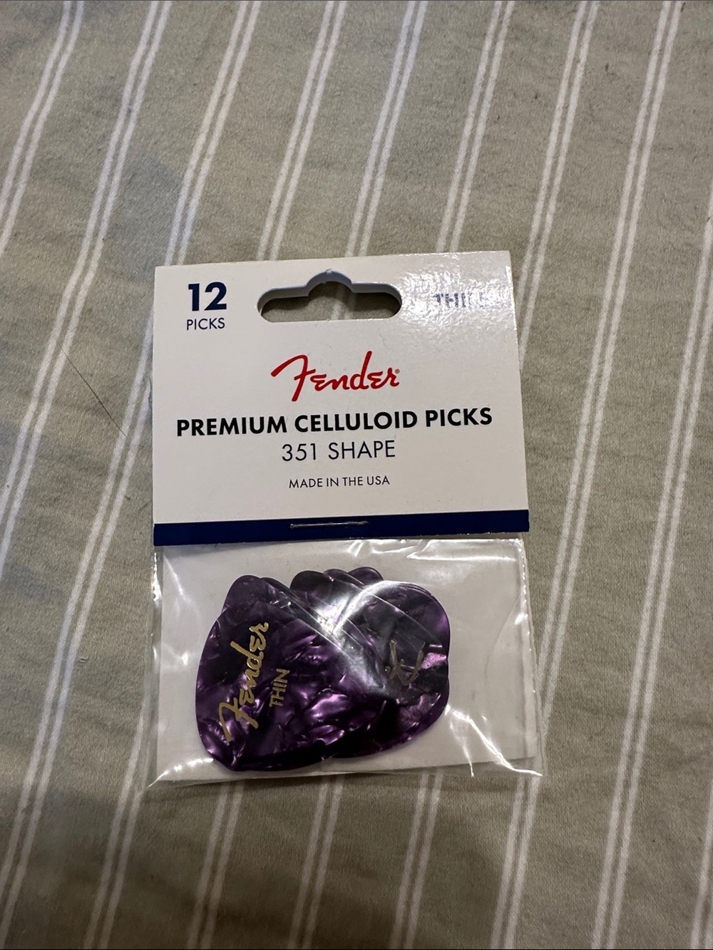 Fender Premium Celluloid Picks 351 Shape - Purple 12 pack